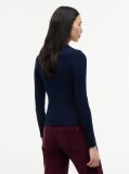 Blue Ribbed Slim Long Sleeve T-Shirt  Women