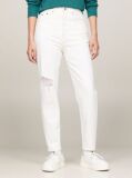 White Ultra High Rise Tapered Mom White Jeans  Women