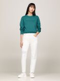 White Ultra High Rise Tapered Mom White Jeans  Women