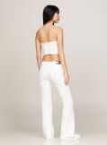 White Denim Fitted Cropped Bustier Top  Women