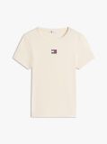 Κίτρινο Κοντομάνικο T-Shirt Ριμπ Σε Slim Γραμμή  Γυναίκες