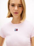 Pink Slim Badge Rib Tee  Women
