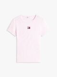Pink Slim Badge Rib Tee  Women