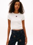 Μπεζ Κοντομάνικο T-Shirt Ριμπ Σε Slim Γραμμή  Γυναίκες