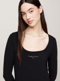 Black Scoop Neck Long Sleeve Bodycon Dress  Women