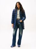 Blue Faux Fur Trim Hooded Down Coat  Women