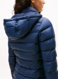Blue Faux Fur Trim Hooded Down Coat  Women