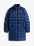 Blue Faux Fur Trim Hooded Down Coat  Women