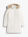 Beige Faux Fur Trim Hooded Down Coat  Women