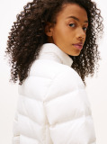 Beige Faux Fur Trim Hooded Down Coat  Women