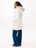 Beige Faux Fur Trim Hooded Down Coat  Women