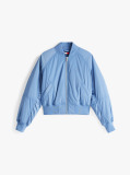 Blue Padded Water Repellent Bomber Jacket  Women