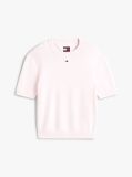 Pink Flag Embroidery Short Sleeve Jumper  Women