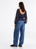 Multi Star Print Ruffle Slim Blouse  Women
