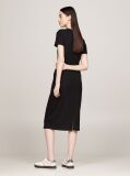 Black Ribbed Bodycon Midi Dress  Women