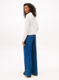 White Flag Embroidery Crew Neck Jumper  Women