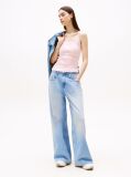 Pink Ribbed Slim Spaghetti Strap Top  Women