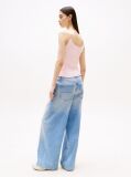 Pink Ribbed Slim Spaghetti Strap Top  Women