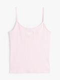 Pink Ribbed Slim Spaghetti Strap Top  Women