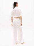 Beige Cropped Relaxed Short Sleeve Shirt  Women