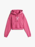 Purple Crest Logo Boxy Cropped Hoody  Women