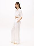 Beige Wide Leg Trousers With Linen  Women