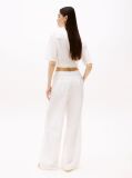Beige Wide Leg Trousers With Linen  Women