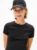 Black Crew Neck Flag Embroidered T-Shirt  Women