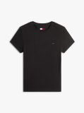 Black Crew Neck Flag Embroidered T-Shirt  Women
