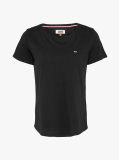 Black Crew Neck Flag Embroidered T-Shirt  Women