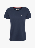 Blue Crew Neck Flag Embroidered T-Shirt  Women