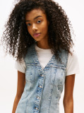 Denim Slim Denim Mini Φόρεμα Με V Λαιμόκοψη  Γυναίκες