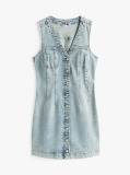 Denim Slim Denim Mini Φόρεμα Με V Λαιμόκοψη  Γυναίκες