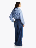 Denim Denim Hoody Με Cropped Μήκος  Γυναίκες
