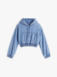 Denim Denim Hoody Με Cropped Μήκος  Γυναίκες
