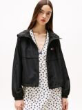 Black Tommy Badge Windbreaker  Women