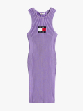 Purple Ribbed Sleeveless Mini Jumper Dress  Women