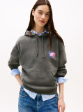 Black Back Graphic Boxy Hoody  Women