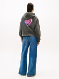 Black Back Graphic Boxy Hoody  Women