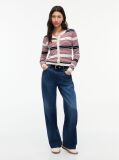 Multi Flag Embroidery Slim Crew Neck Cardigan  Women