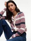 Multi Flag Embroidery Slim Crew Neck Cardigan  Women