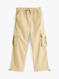 Khaki Loose Cargo Trousers  Women