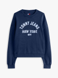 Blue Varsity Boxy Crew Neck Sweatshirt  Women