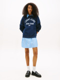 Blue Varsity Boxy Crew Neck Sweatshirt  Women