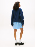 Blue Varsity Boxy Crew Neck Sweatshirt  Women