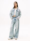 Denim Oversized Cropped Denim Trucker Jacket  Women