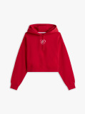 Κόκκινο Άνετο Cropped Hoody  Γυναίκες
