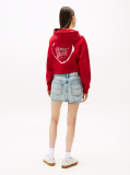 Κόκκινο Άνετο Cropped Hoody  Γυναίκες