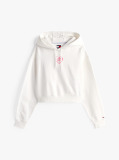 Άσπρο Άνετο Cropped Hoody  Γυναίκες