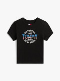 Black Ribbed Slim New York Logo T-Shirt  Women